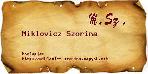 Miklovicz Szorina névjegykártya